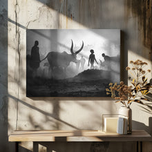 Art Prints of Mundari cattle camp