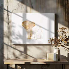 Art Prints of Gold Elephant Line art Silhouettes 4