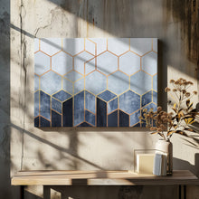 Art Prints of Soft Blue Hexagons