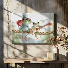 Art Prints of Frogs on a rope