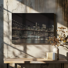 Art Prints of MANHATTAN SKYLINE &amp; BROOKLYN BRIDGE Idyllic Nightscape