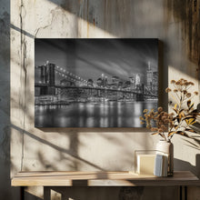 Art Prints of BROOKLYN BRIDGE Nightly Impressions - Monochrome