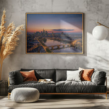 Art Prints of Frankfurt Skyline at sunset