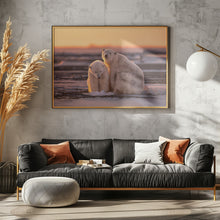 Art Prints of Polar bears at sunset