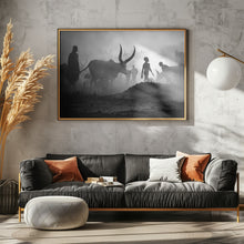 Art Prints of Mundari cattle camp