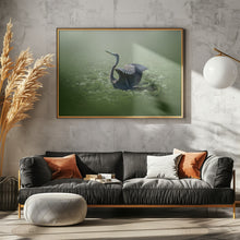 Art Prints of blue heron in a green dream