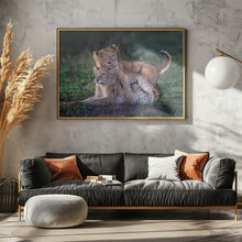 Art Prints of Playful lion cubs