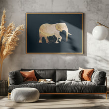 Canvas Art Print Black gold elephants 2