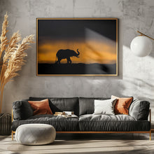 Canvas Art Print Elephant smelling the storm