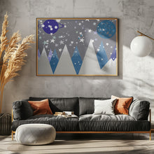 Art Prints of Night Sky Midnight Blue Kids Room Mural