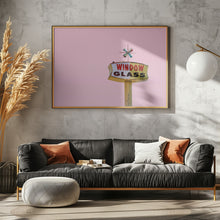 Art Prints of Atomic Pink Starburst Vintage Sign