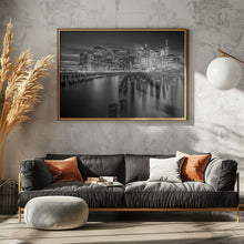 Art Prints of Manhattan Monochrome Skyline after Sunset