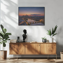 Art Prints of Frankfurt Skyline at sunset