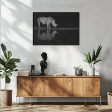 Art Prints of Rhino at night