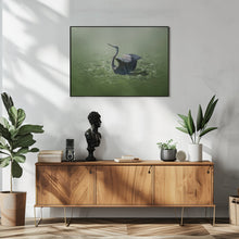 Art Prints of blue heron in a green dream