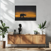 Canvas Art Print Elephant smelling the storm