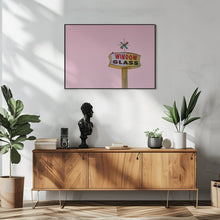 Art Prints of Atomic Pink Starburst Vintage Sign