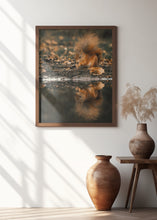 Canvas Art Print Reflection of a red squirrel