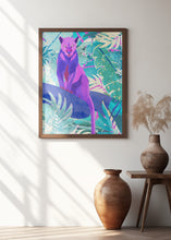 Canvas Art Print Pink Panther in the neon jungle