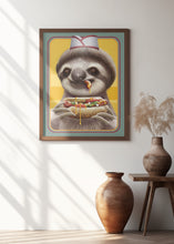 Canvas Art Print SLOTH SELLING HOTDOGS