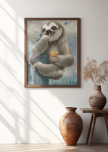 Art Prints of sloth climbing a building