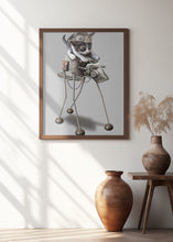 Canvas Art Print cat on robot