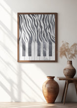 Art Prints of Zebra piano print music black concrete