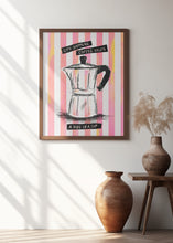 Art Prints of Mocca Coffee on Stripes - Hug in a Cup