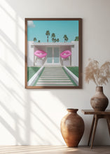 Art Prints of Mid-Century Modern House with Pink Lips