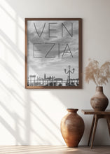 Art Prints of VENICE Gondolas in the early morning | Text &amp; Skyline