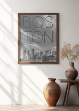 Art Prints of BOSTON Skyline Financial District &amp; North End | Text &amp; Skyline