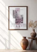 Art Prints of Poster Art NYC Fifth Avenue Traffic | pink marble