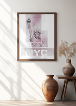 Art Prints of Poster Art NYC Statue of Liberty | pink marble