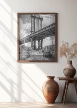 Art Prints of NEW YORK CITY Manhattan Bridge - upright slim panorama