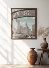 Art Prints of CHICAGO Riverwalk | urban vintage style