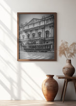 Art Prints of MILAN Teatro alla Scala &amp; Tram - monochrome