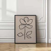 Art Prints of Oil Pastel Flower Black