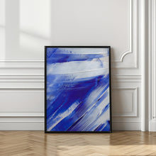 Art Prints of White on Blue Brush Strokes