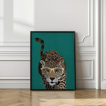 Canvas Art Print Curious green leopard