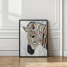 Canvas Art Print Grunge gold zebra