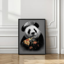 Canvas Art Print panda loves pizza