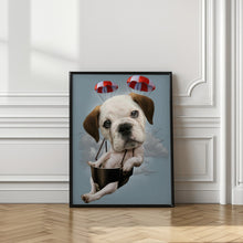 Canvas Art Print puppy on parachute