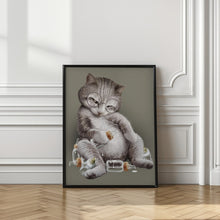 Canvas Art Print greedy cat