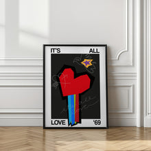 Art Prints of It's All Love Heart Grey