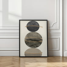 Art Prints of 3 Grey and Gold Spheres 1