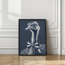 Art Prints of Ostrich with bow tie