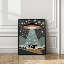 Art Prints of UFO &amp; cow