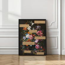 Art Prints of Bouquet of Vintage Oil Painting Flowers, Modern Collage