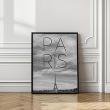 Art Prints of PARIS Eiffel Tower | Text &amp; Skyline