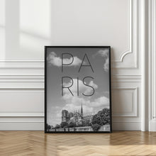 Art Prints of PARIS Cathedral Notre-Dame | Text &amp; Skyline